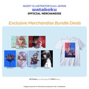 wataboku - WHITE T-SHIRT + A3 POSTER BUNDLE PACKAGE